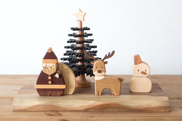 ウッディクリスマス ササキ工芸 天然木｜木のおもちゃ おもちゃの森sapporo